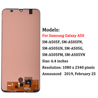 Super AMOLED do Samsung Galaxy A50 SM-A505FN/DS A505F/DS A505 wyświetlacz LCD z ekranem dotykowym Digitizer z ramką do Samsung A50 lcd 2